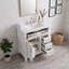 Meuble-lavabo autoportant avec lavabo en céramique, porte à fermeture en douceur, tiroir rabattable et tablette réglable-1154406795