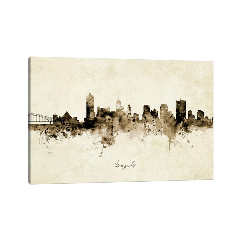 Memphis Tennessee Skyline by Michael Tompsett - Wrapped Canvas Print, 20.32 cm H x 30.48 cm W