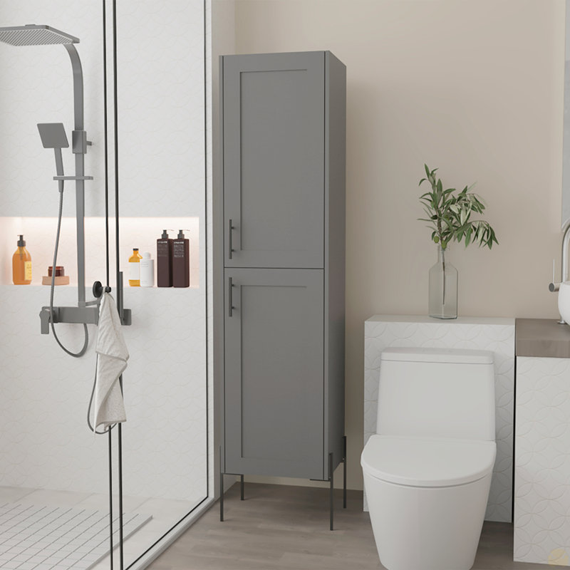 Linen Cabinet Hopewell, Bathroom, Matte Gray
