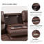 Canapé d'angle modulaire en cuir 6 places avec fonction électrique, fauteuil multifonctionnel sans accoudoirs et console.-1763326840