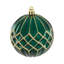 Boules de Noël brillantes et texturées incassables - 3 po (76 mm) - Vert - 48 carats