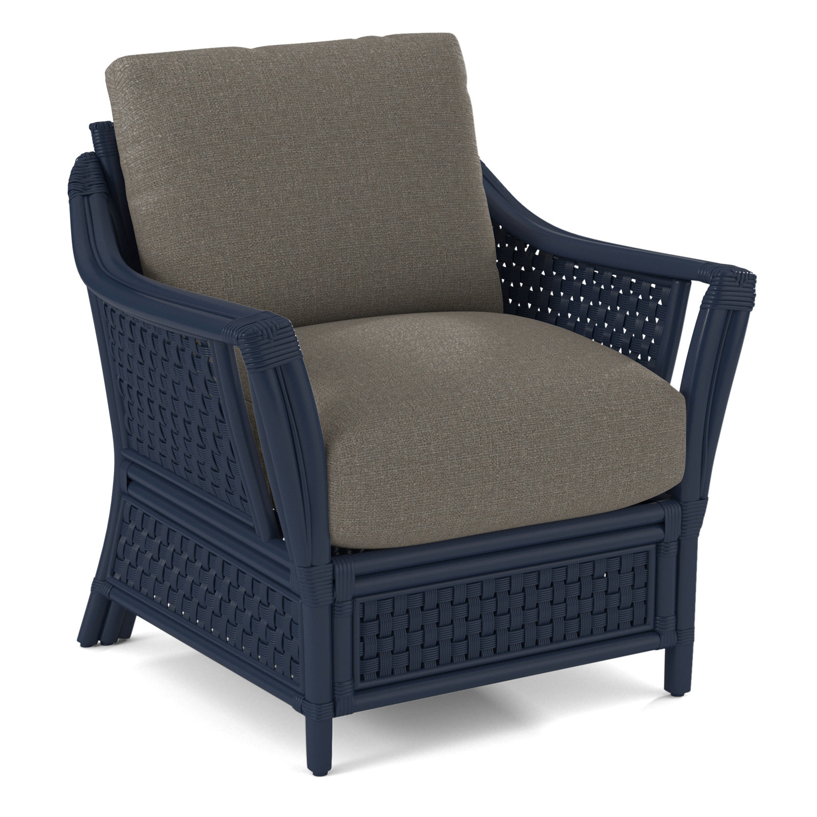 Boca Upholstered Armchair, Beige/Gray Plaid; 0107-84, Navy
