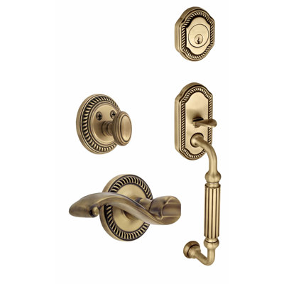 Newport Handleset with Single Cylinder Deadbolt and F Grip with Portofino Lever