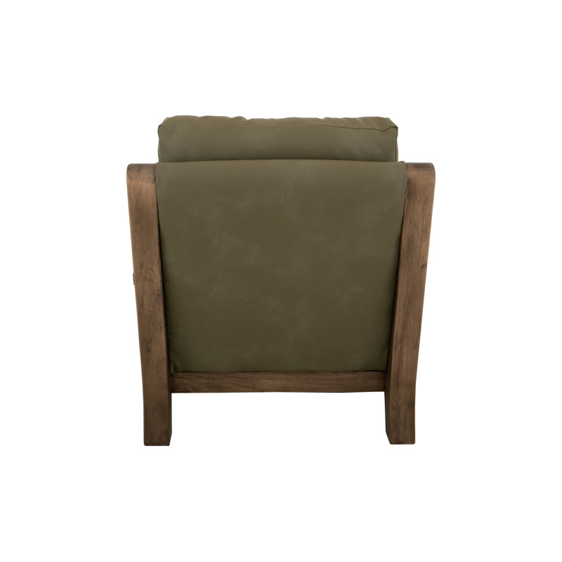 Structure en bois, fauteuil rembourré, Vert