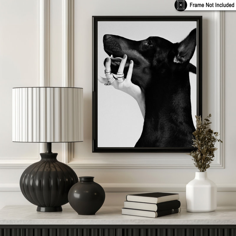 Dobermann noir, Unframed, Poster, 11"H x 14"W