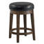 Tabouret pivotant 18 po Bauxite Red Barrel Studio® Furniture en similicuir noir (ensemble de 2)-1883216657-1883216660