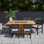 Bodhi 73" Rectangle Teak Dining Fire Table With Hidden Propane Tank Storage by Real Flame