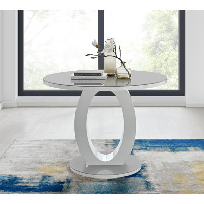 Scottsmoor Luxury High Gloss Round Dining Table - Modern Halo Design Kitchen Table
