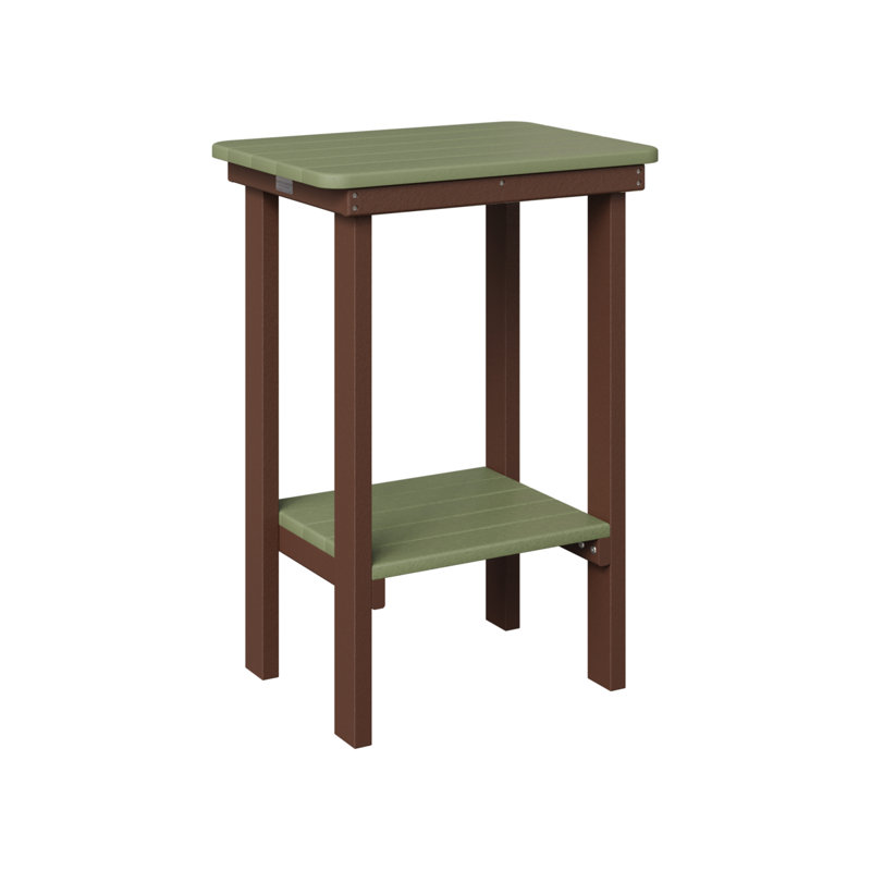 Berlin Gardens Rectangular End Counter Table, Chocolate Brown, Sage