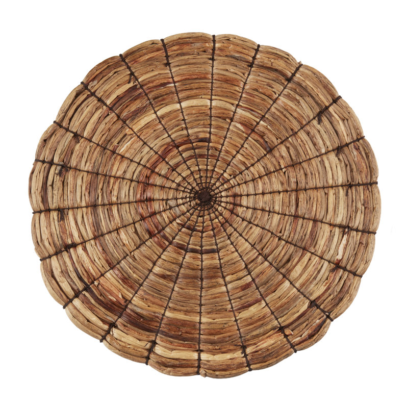 Ensemble de 4 napperons tissés en jacinthe d'eau tissés - Ensemble de napperons de table texturés naturels pour la salle à manger, la cuisine et les réceptions, 15 po