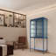 Grande armoire de rangement en verre trempé Kinnett avec 2 portes arquées et tablettes réglables-1029030866