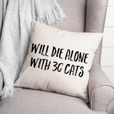Coussin décoratif Will Will Alone with 30 Cats