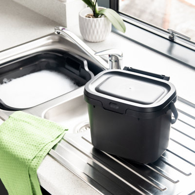 Plastic Manual Lift Kitchen Trash Can - 4.5L