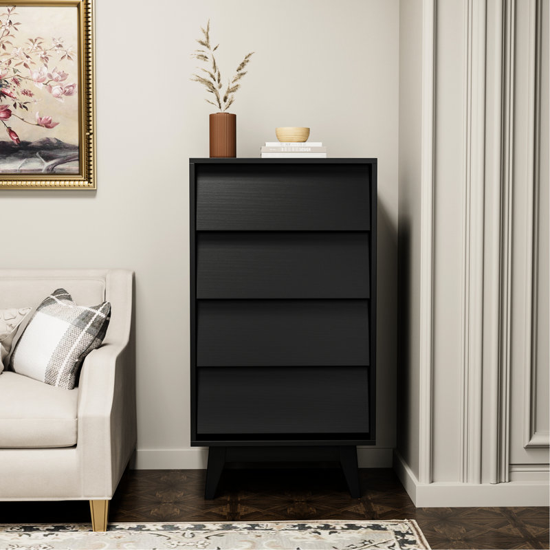 Commode à 4 tiroirs en noir