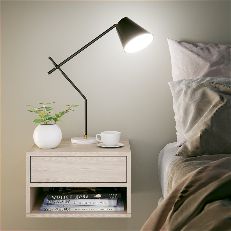 Osaka 70cm W Solid + Manufactured Wood Bedside Table