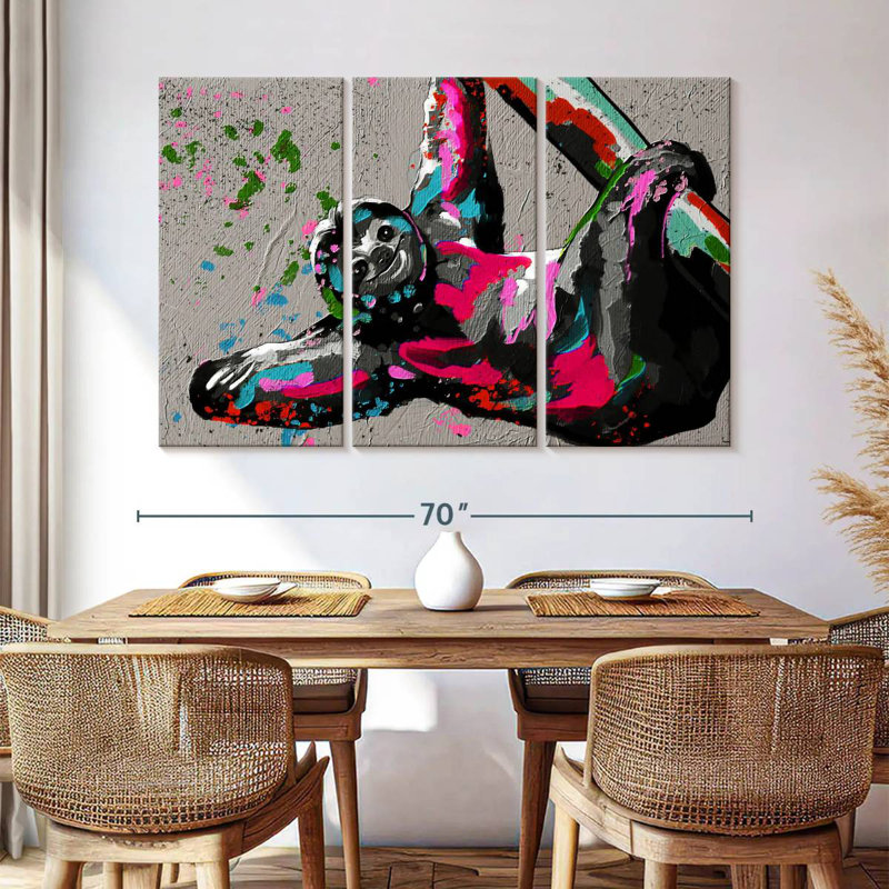 Brampt Splattered Sloth, 42" H x 65" W