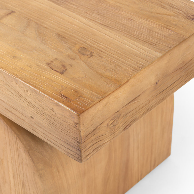 Francois 60" Solid Wood Bench, Reclaimed Natural Elm