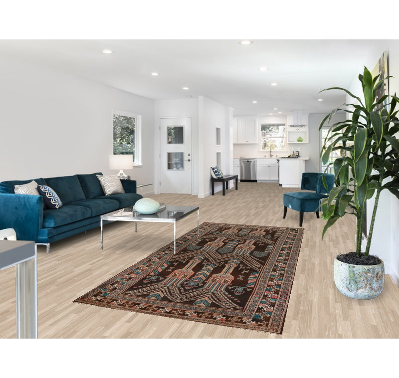 Tapis de couloir géométrique traditionnel 4x9