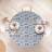 Highland Dunes Ski Pattern Fitted Round Tablecloth Eggshell and Dark Sky Blue-602013932
