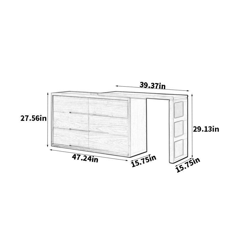 Commode rétro vintage, Brun