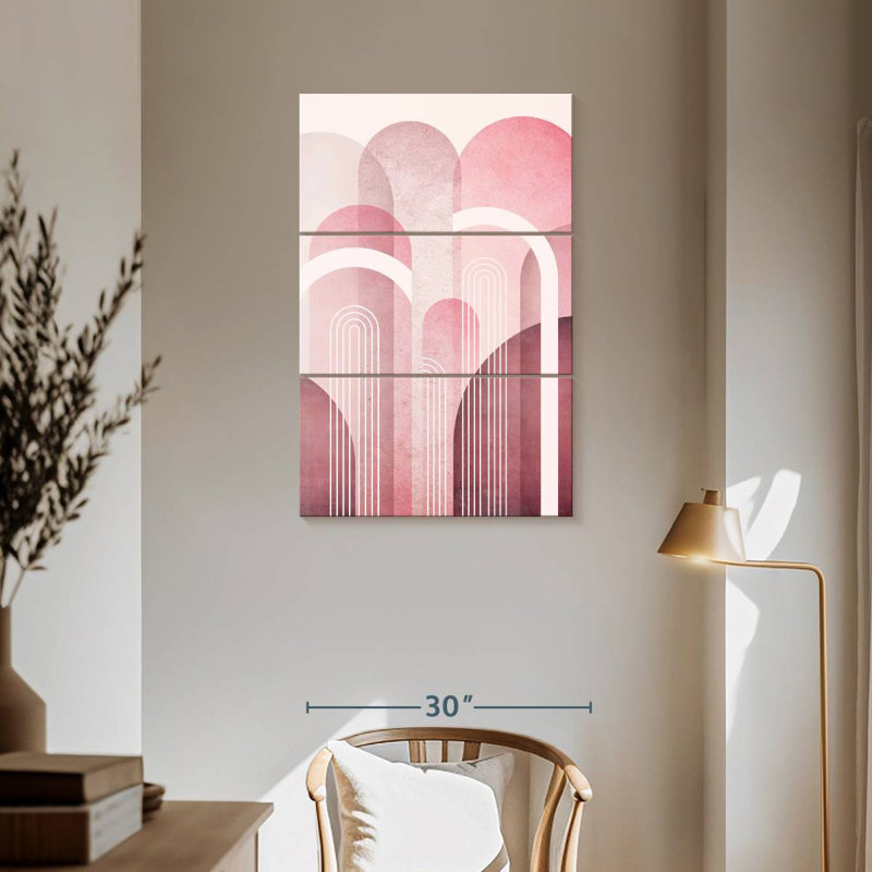 Avery Mid-Century Arches rose bourgogne I, H 57 po x l 36 po