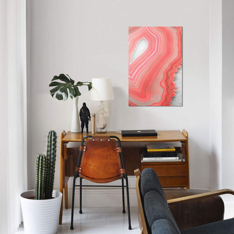 « corail agate », impression sur toile, H 40 po x l 26 po x P 1,5 po, Pas de tapis, Toile tendue