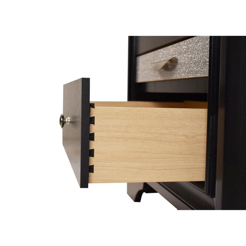 Table de chevet 2 tiroirs pour la chambre à coucher - Bois avec tiroirs élégants, nombreux besoins de rangement, Noir