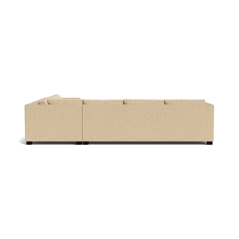 Keaton Chaise Sectional, Brushed Nickel, Berber - Dune, Black