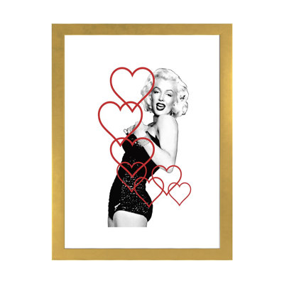 Marilyn Monroe Bubble Hearts - impression d'art graphique