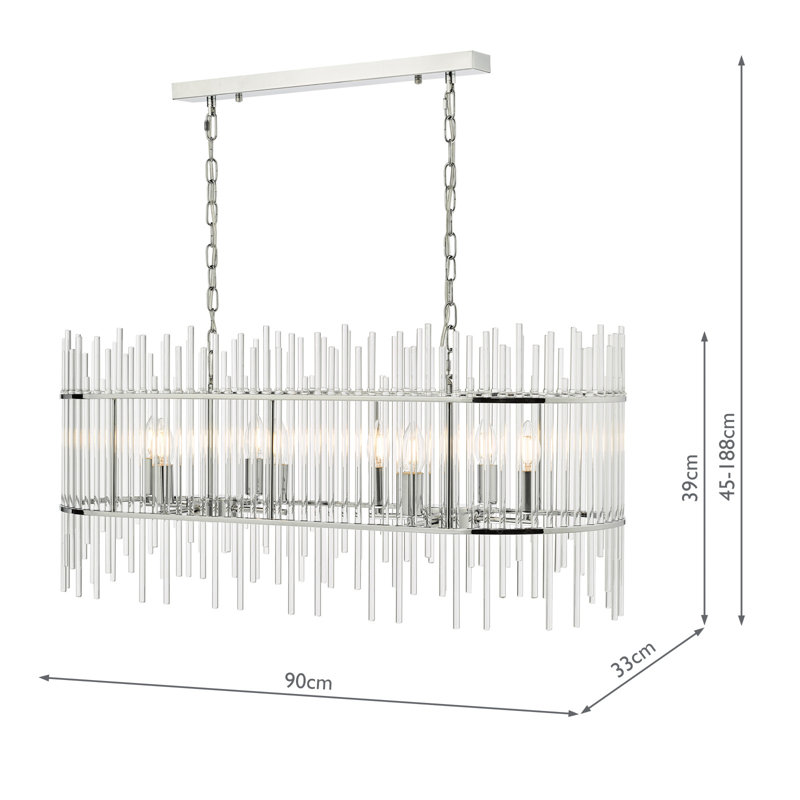 Clydine 8 - Light Polished Chrome Pendant
