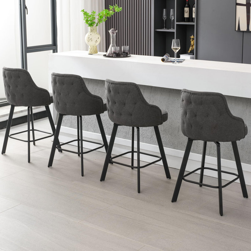 Bar Stools Set of 2/3/4, 26/30" Swivel High Back Stools