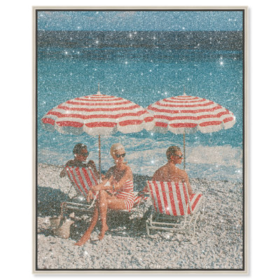 Retro Beach Bliss III Canvas Landscape & Nature Print by Oliver Gal, Black Frame, 16 x 20