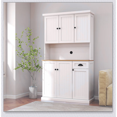 Armoire de rangement 71 po avec comptoir four à micro-ondes, armoire de rangement autoportante 71 po