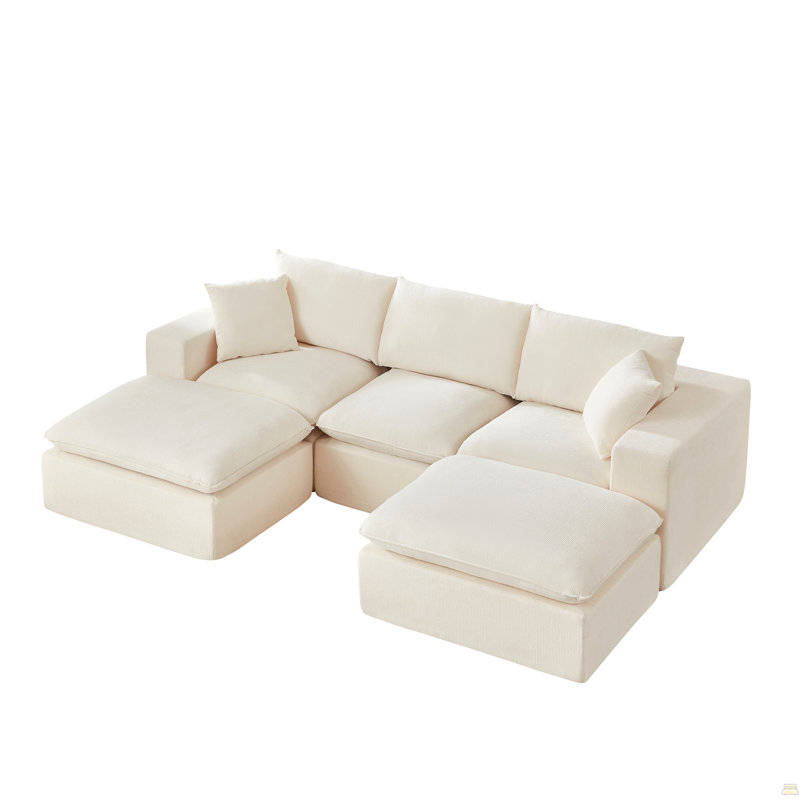 Canapé Chenille Cloud, librement combinable, Blanc