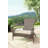 Duplex Patio Sense Coconino Wicker Conversation Set, Durable Adirondack Style Chairs Includes Khaki Cushions - Mocha