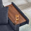 Canapé confortable moelleux en velours côtelé, espace de rangement pour grande causeuse, méridienne super moelleuse avec repose-pieds double et table de bout-673200260