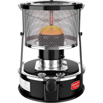 Chaufferette au kérosène pour l'intérieur, chauffage portatif pour le camping, chaufferettes au kérosène non électriques pour l'extérieur, chauffage à l'huile de secours pour le chauffage, le garage, la cuisine (4,5 L, noir)