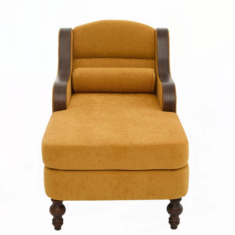 Chaise longue surdimensionnée en chenille, Jaune moutarde