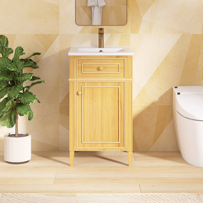 20.1'' Freestanding Single Sink Bathroom Vanity With Ceramic Top