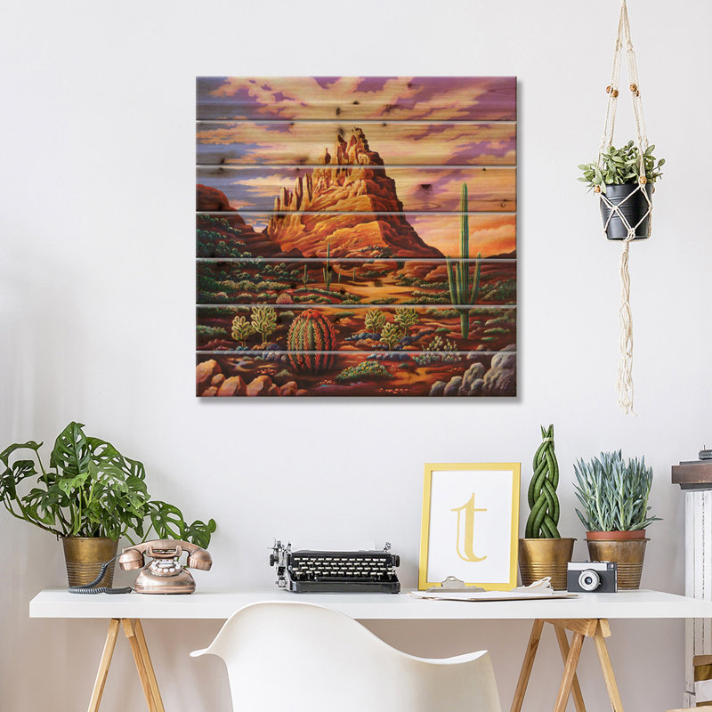 «Superstition Mountains» par Andy Russell - impression sur bois sans cadre