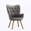 Fauteuil d'appoint contemporain à dossier capitonné en velours-129882303