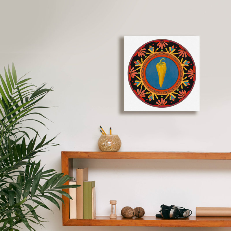 «Talavera Tex-mex 3» par Art Licensing Studio, art mural sur toile, H 12 po x l 12 po x P 0,75 po