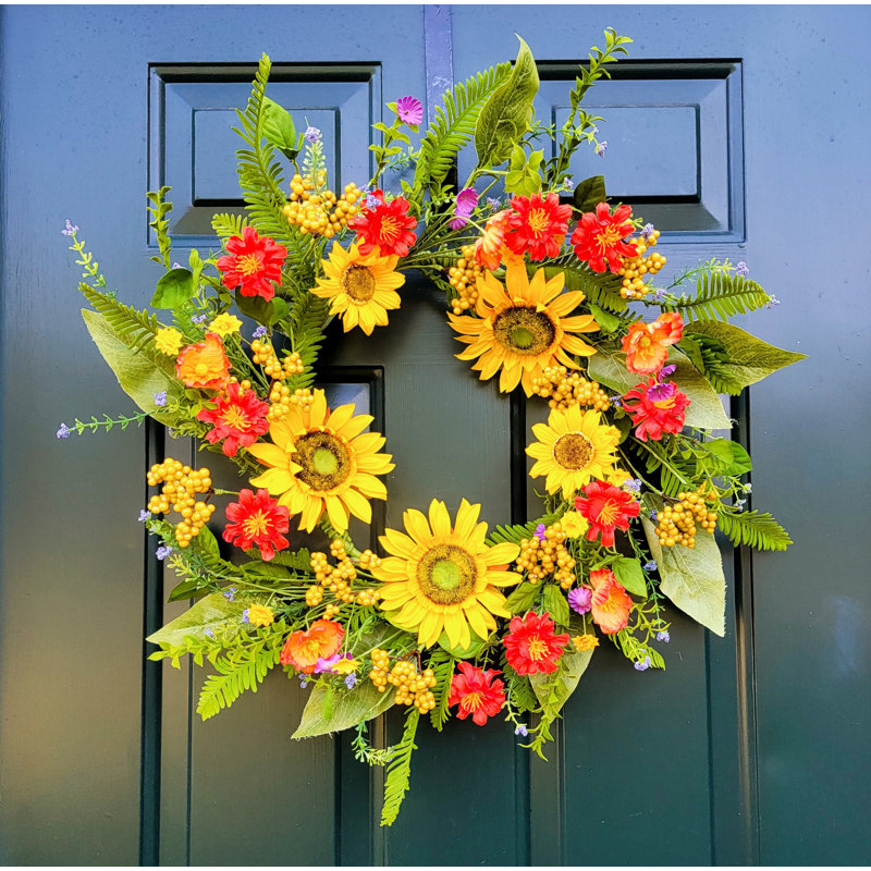 Couronne de tournesol, L 22 po x H 22 po x P 4 po