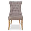 Chaise de salle à manger rembourrée en cuir touffeté en pigskin gris à oreilles Didcot