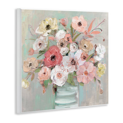 Pastel Flower Forms Vase Wall Plaque, design by Sally Swatland