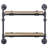 Oak And Sandy Black Rectangle 2-Tier Wall Shelf
