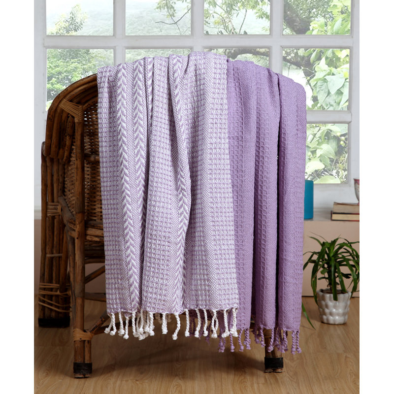 Jeté luxueux 100% coton, Mauve