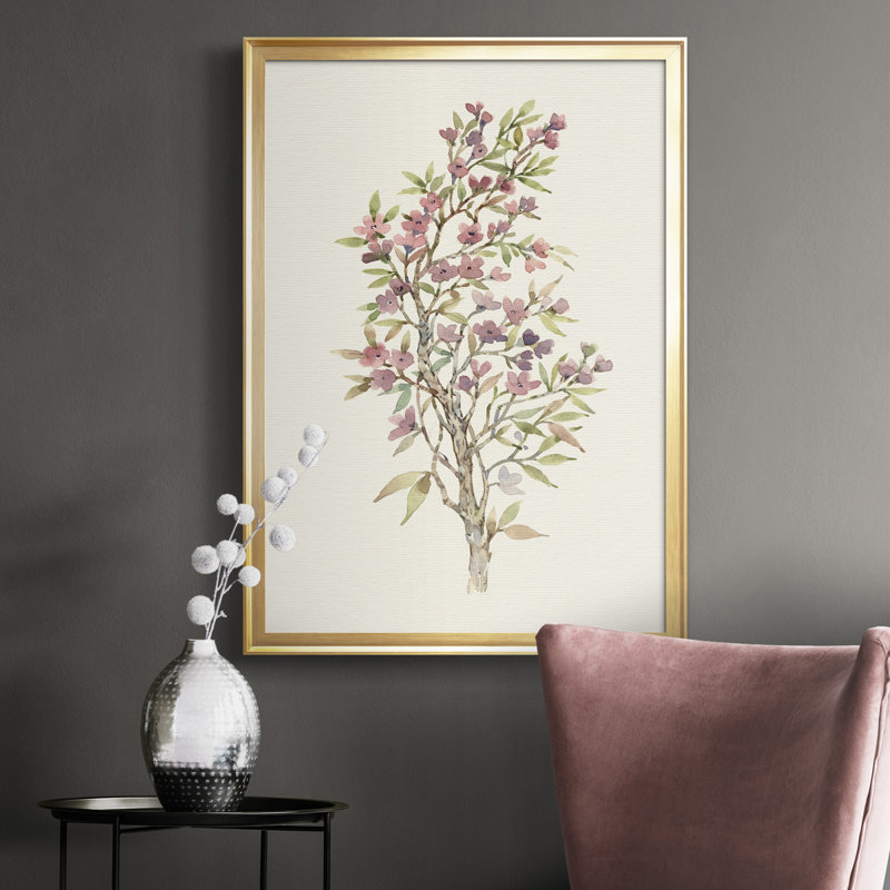«Twig Study I», toile encadrée de qualité supérieure - prête à être accrochée, H 24,5 po x l 18,5 po x P 1 po, Or