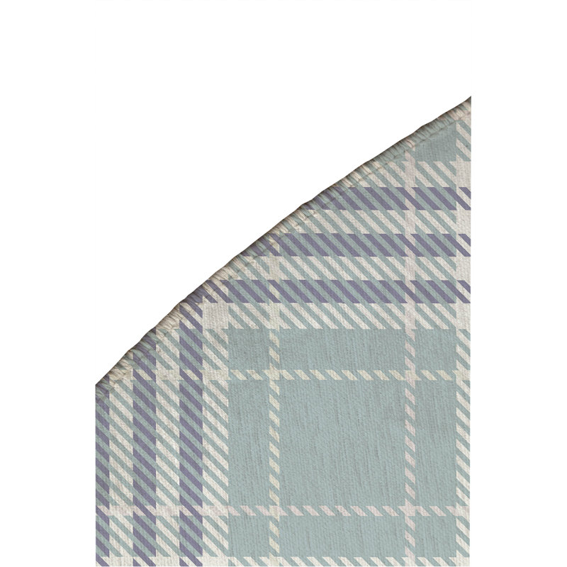 Christopher Plaid Non-Slip Outdoor Rug, Round 5'
