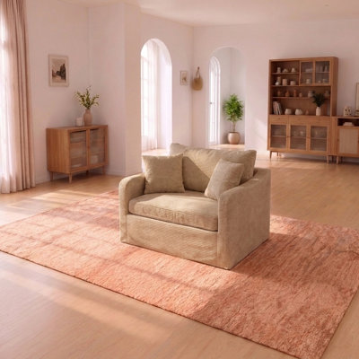 Fauteuil d'appoint moderne de style campagnard de 111,5 cm de large avec coussins et housse amovible